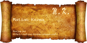 Matias Kozma névjegykártya